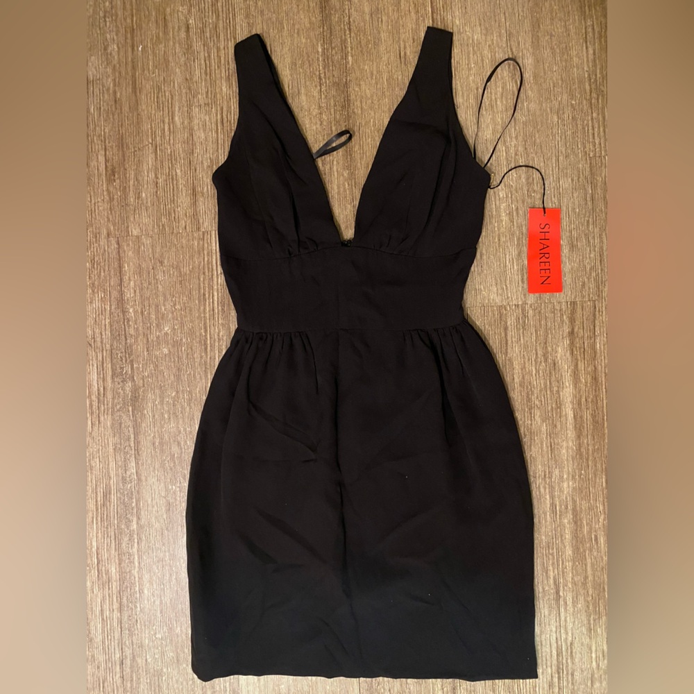 Low cut silk mini Poppi dress from Shareen